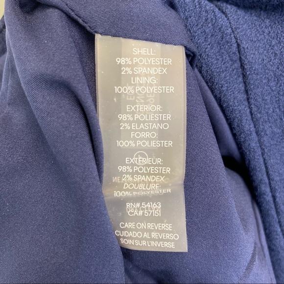 Karl Lagerfeld Blue Sheath Dress Ruffle Flounce Hem Paris Career Crepe Cocktail - Picture 7 of 8